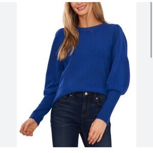 CeCe Puff Sleeve Sweater in Deep Royal Blue Size Small